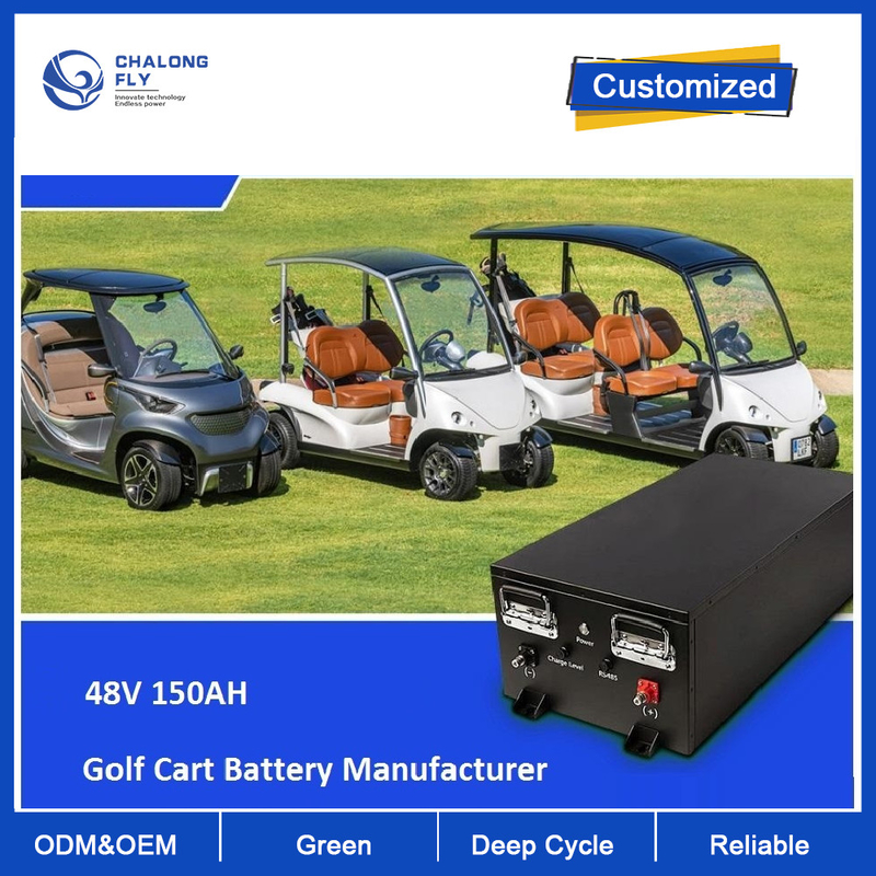 48V 150AH LiFePO4 OEM Lithium Battery Packs with CAN RS485 AGV RGV Golf Cart Robot Motorcycles Scooter 6000cycles