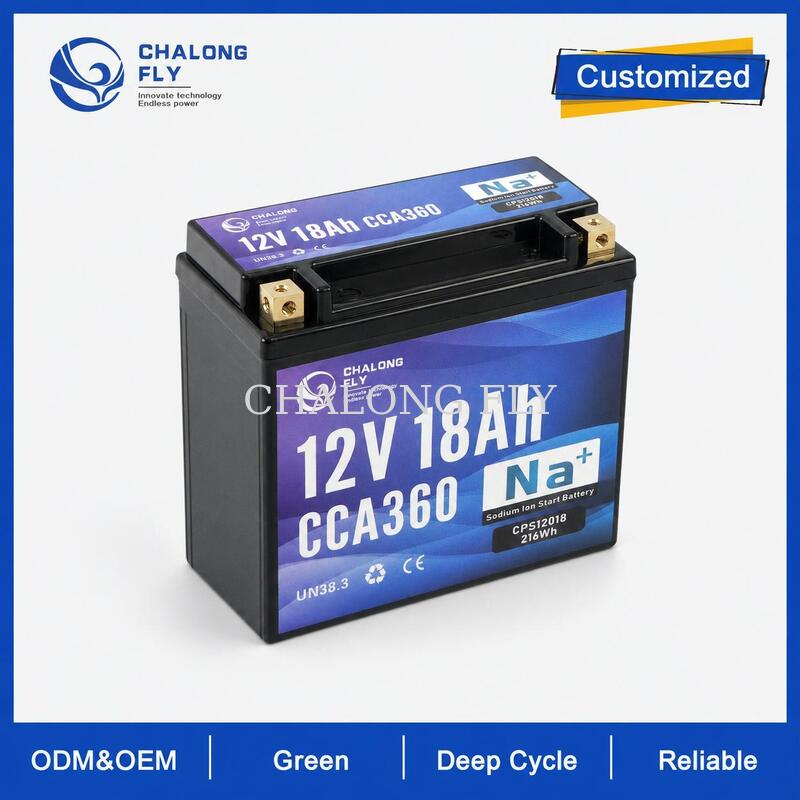 12V 18Ah 360CCA Sodium-Ion Motorcycle Starter Battery for Touring and Cold Weather