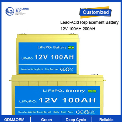 OEM ODM LiFePO4 بطارية ليثيوم 12.8V 100AH ​​200AH بطارية استبدال الرصاص الحمضية بطارية قابلة لإعادة الشحن مع BMS مدمج