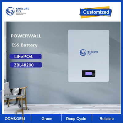 Powerwall 200Ah 10KW Lifepo4 بطارية قابلة لإعادة الشحن مثبتة على الحائط لنظام تخزين الطاقة الشمسية