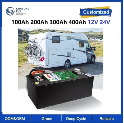 CLF ليتيم الحديد الفوسفات بطارية قابلة لإعادة الشحن بطارية LiFePO4 100Ah 200Ah 300Ah 400Ah 12V 24V لقارب RV Camper