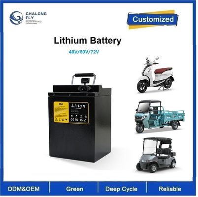 CLF OEM ODM 48V 60V 72V بطارية ليثيوم أيون حزمة LiFePO4 للسكوتر الكهربائي الدراجة النارية ثلاثي الدراجة السيارة جولف عربة السيارة