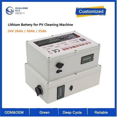CLF OEM ODM 25.6V 26Ah 30Ah 35Ah عمر بطارية طويل بطاقة قوية بطارية الليثيوم للآلة النظيفة للطاقة الشمسية 24V DC Motor