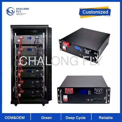 بطارية الليثيوم أيونية 48 فولت 200 أواح مع BMS ذكي وتصميم قابل للتراص لتخزين الطاقة الصناعية